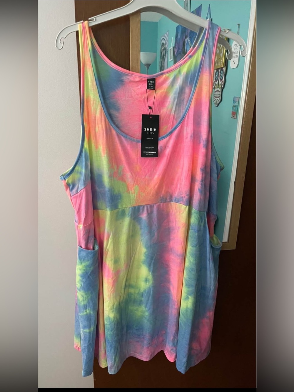 SHEIN SIZE 4X Multicolor Tie-Dye Dress
